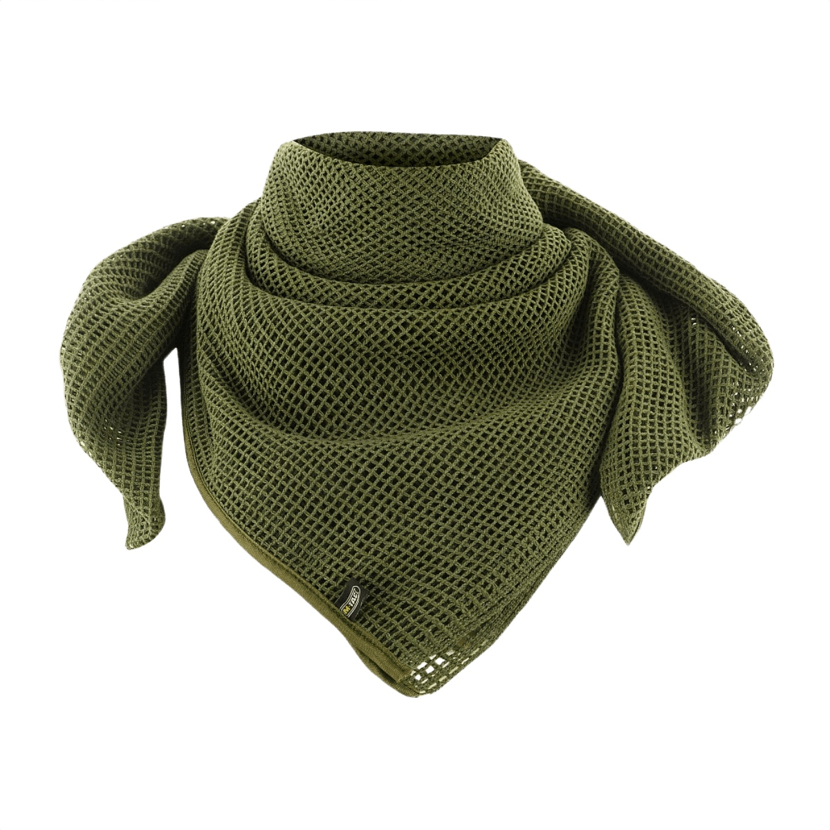 Grønt M‑Tac Mesh Tørklæde i HB mesh materiale, ideelt som camouflage og multifunktionelt tilbehør for ansigt og udstyr, 180x90 cm