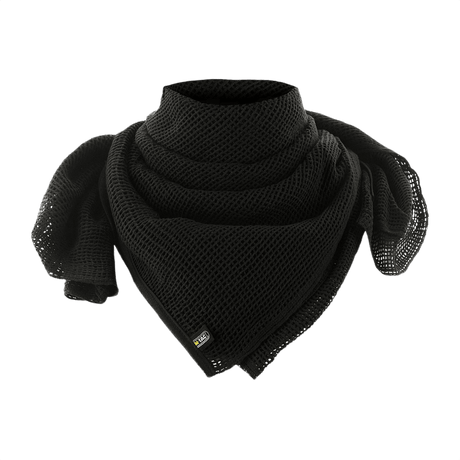 M‑Tac Mesh Tørklæde i sort, let og multifunktionelt design, ideel som camouflage eller til daglig brug, lavet af åndbart HB mesh materiale.