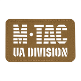M-Tac Patch UA Division End-to-End Laser Cut i Cordura 500D med velcro, slidstærk og holdbar til militær og taktisk brug, 80x50mm.