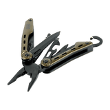 M-Tac Multiværktøj Type 5 i rustfrit stål med forskellige værktøjer til udendørs brug som fisketur eller picnic.