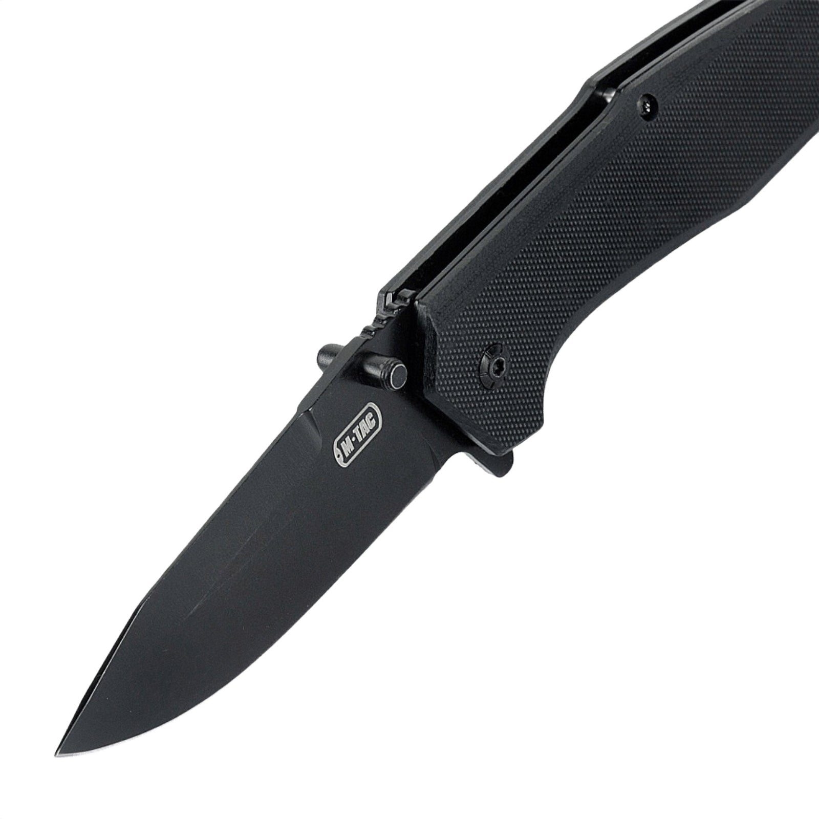 M-Tac Outdoor & Militær foldekniv - Type 5 med sort klinge og alu-håndtag, ultralet EDC-udstyr med rustfrit stål og G10-komposit greb.