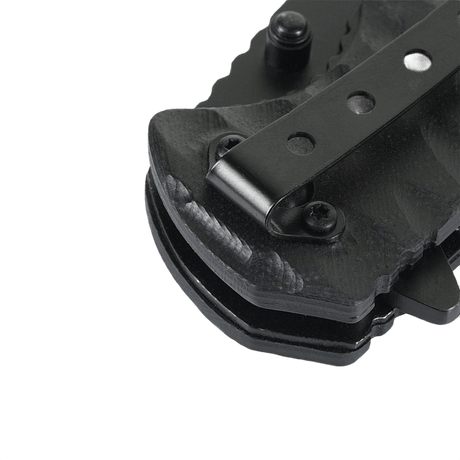 Detalje af M-Tac Outdoor & Militær foldekniv - Type 4 med slidstærkt G10-komposithåndtag.