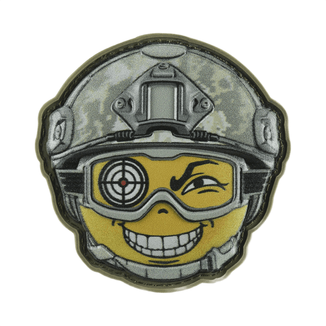 M-Tac Patch Emoji #25 - Sjov PVC 3D-effekt morale patch med emoji-motiv og Velcro-fastgørelse. Perfekt til taktik og udstyr.