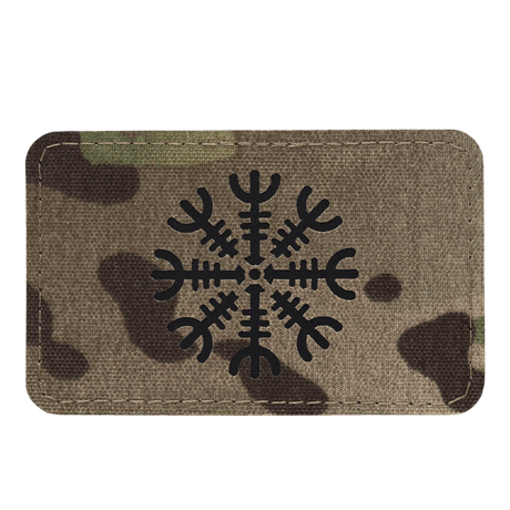 M-Tac Patch Helm of Horror Vandret Laser Cut med ægishjálmur design på holdbart Cordura 500D materiale med Velcro fastgørelse.