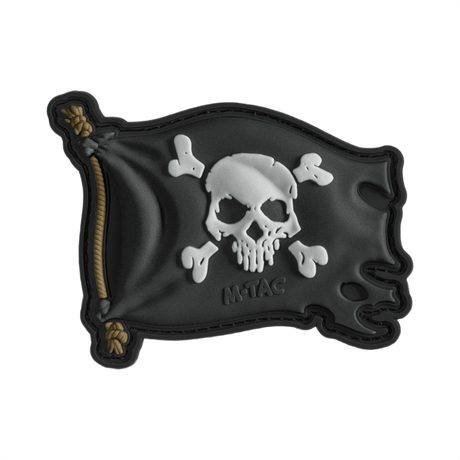 M-Tac Patch Jolly Roger PVC i 3D, symboliserer eventyrlyst, med velcro til nem fastgørelse, 8x5 cm, fuld farve PVC materiale.