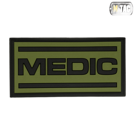 M-Tac Patch Medic PVC 3D 3D-taktil lægeplaster i grønt med velcro, fleksibelt PVC-materiale, dimensioner 70x35 mm