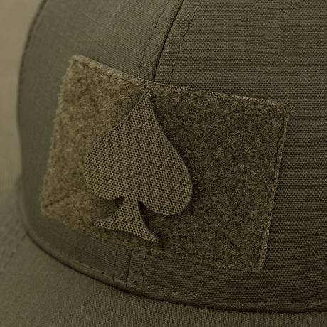 M‑Tac Patch Spades Laser Cut på kasket, taktisk patch med Velcro, holdbart Cordura 500D materiale, "Ace of Spades" design