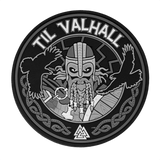 M-Tac Patch Til Valhall PVC med vikingedesign, to ravne og detaljeret 3D-effekt, diameter 80 mm, velegnet til uniform eller taske.