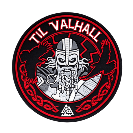 M-Tac Patch Til Valhall PVC med vikingedesign og ravne, inspireret af norske soldater, 3D-effekt, 80 mm med Velcro.