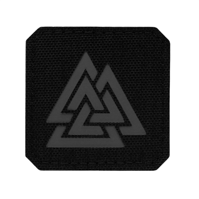M-Tac Patch Valknut Laser Cut Odin symbol - Sort patch med indgraverede Odin symboler i geometrisk mønster.