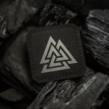 M-Tac Patch Valknut Laser Cut Odin symbol på sort kul baggrund