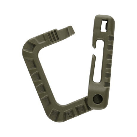 M-Tac Plast Karabin fremstillet af slidstærk ABS-plast til sikker fastgørelse af udstyr på vest eller taske, let og holdbar konstruktion.