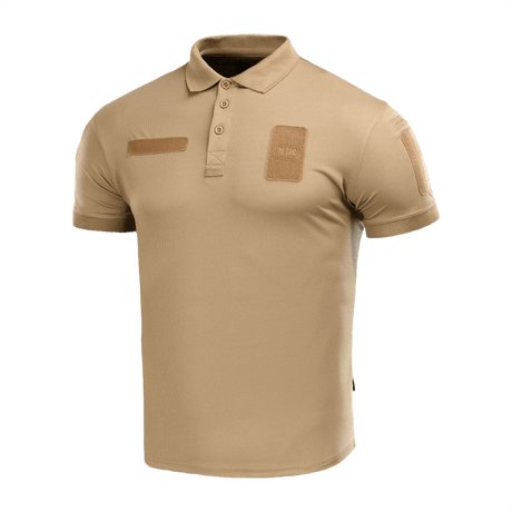 M-Tac Polo Elite Tactical Coolmax i beige, designet til politi og sikkerhedsarbejde, svedtransporterende med Coolmax® teknologi.