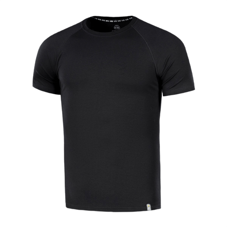 M-Tac Raglan T-Shirt 93/7 i sort, lavet af 93% bomuld og 7% elastan, med raglanærmer for komfort og bevægelsesfrihed.