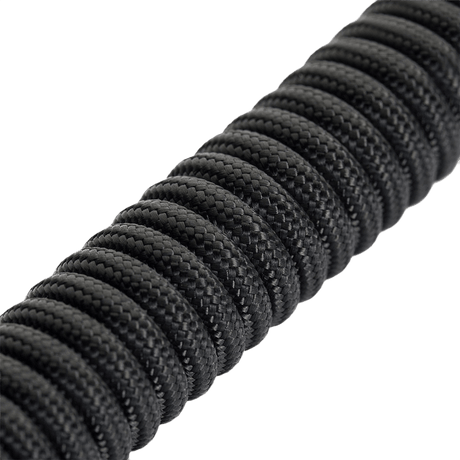 M-Tac Safety Cord med D-ring i sort spiralformet paracord materiale