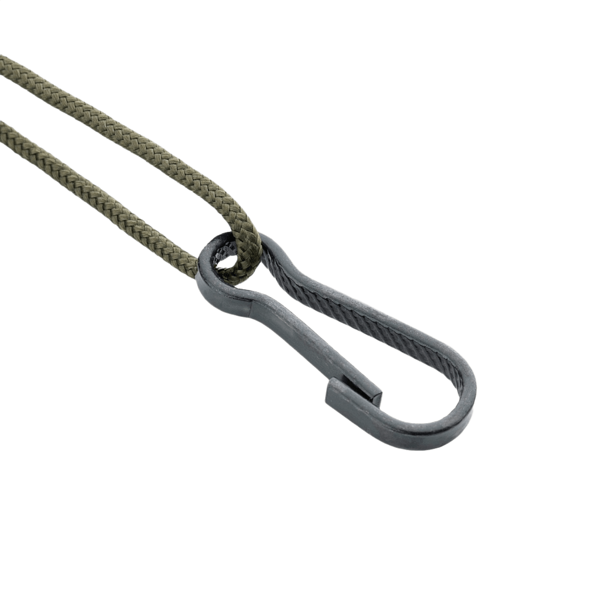 M-Tac Safety Cord med D-ring, spiralformet sikkerhedssnor af paracord og PVC til tyverisikring af udstyr, D-ring og MOLLE-montering.