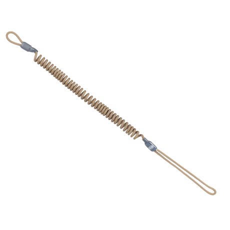 M-Tac Safety Cord Medium Combo med D-ring og MOLLE-fastgørelse, fleksibel sikringssnor til våben og udstyr, brun farve.