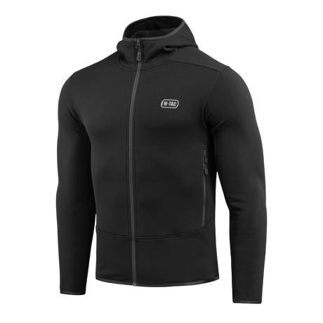 M-Tac Shadow Polartec Fleece Sweatshirt i sort, lavet af slidstærkt Power Stretch Pro fleece, med lav profil hætte. Perfekt til varmehue.