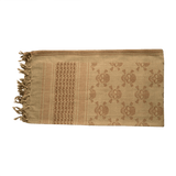 M-Tac Shemagh Tørklæde Pirate Skull i 100% bomuld, beige med unikt kraniemønster, taktisk tørklæde til beskyttelse mod elementerne.
