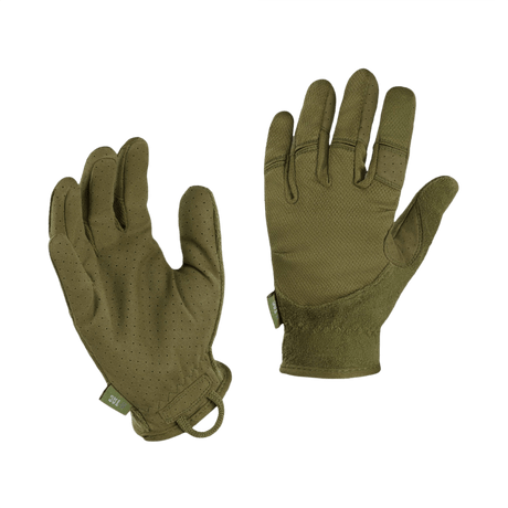 M-Tac Summer Vent Handsker, letvægtsgrønne handsker i polyester og kunstlæder, ideelle til åndbarhed og holdbarhed.