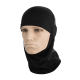 M-Tac Sweating Ninja-Balaclava i sort, beskytter mod støv og fugt, ideel til udendørs aktiviteter, fremstillet af 100% polyester, produceret i Ukraine.