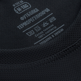 M-Tac Sweat-Wicking T-Shirt Athletic i termoregulerende stof, 100% polyester, sort, tæt pasform, til aktive sportsgrene