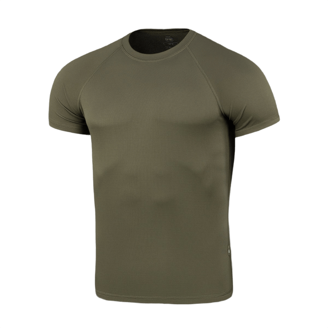 M-Tac T-Shirt Raglan Sweat-Wicking Tactical Summer i olivenfarve til aktiv brug. Perfekt til varme dage med svedtransporterende materiale.