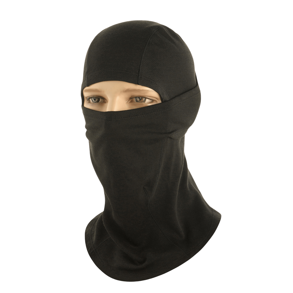 M-Tac Sweater-Ninja-Balaclava Premium i sort, beskytter mod varme og fugt, lavet i Polartec Power Dry, til brug under hjelme.