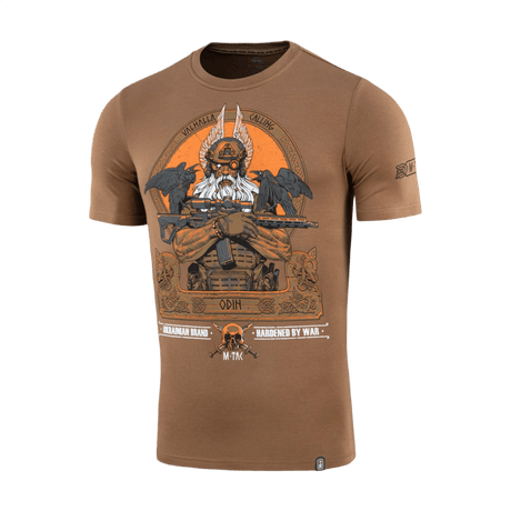 M-Tac T-Shirt Odin med Odin-print og ravne Hugin og Munin, tekst 'Valhalla Calling', komfortabel bomuldselastan-blanding.