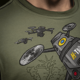 M-Tac T-Shirt Quadcopter med dronemotiv trykt med MagnaColours® blæk, fremstillet af 93% bomuld og 7% elastan