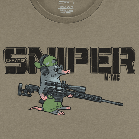 M-Tac T-Shirt Talpa med print af en blind muldvarp sniper med humoristisk design for militære entusiaster.