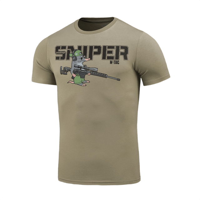 M-Tac T-Shirt Talpa med blind muldvarp-sniper motiv, humoristisk design i blød bomuldsblanding.