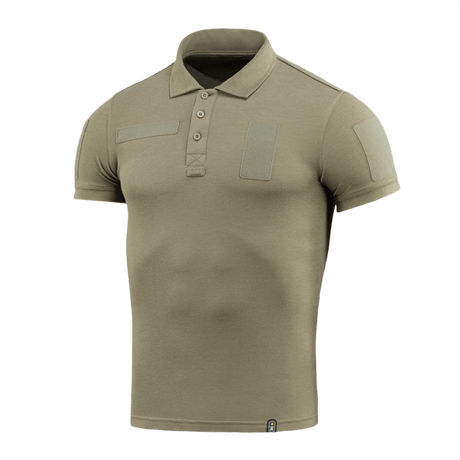 M-Tac Tactical Polo Shirt 65/35 til politiuniformer, i bomuld/polyester med velcro-paneler, designet til komfort og holdbarhed.