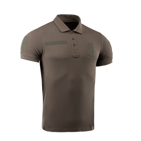 M-Tac Tactical Polo Shirt 65/35, designet til politiuniformer med bomuld og polyester, velcro-paneler til patches, komfortabel og holdbar.