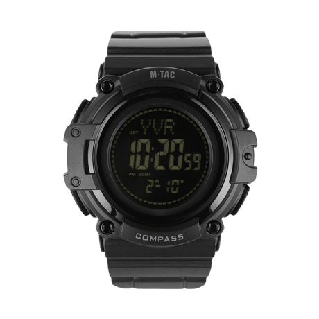 M-Tac Tactical Ur med Kompas 2233 i robust design, ideelt til outdoor brug, med LED-baggrundsbelysning, stopur, alarm og 5ATM vandmodstand.
