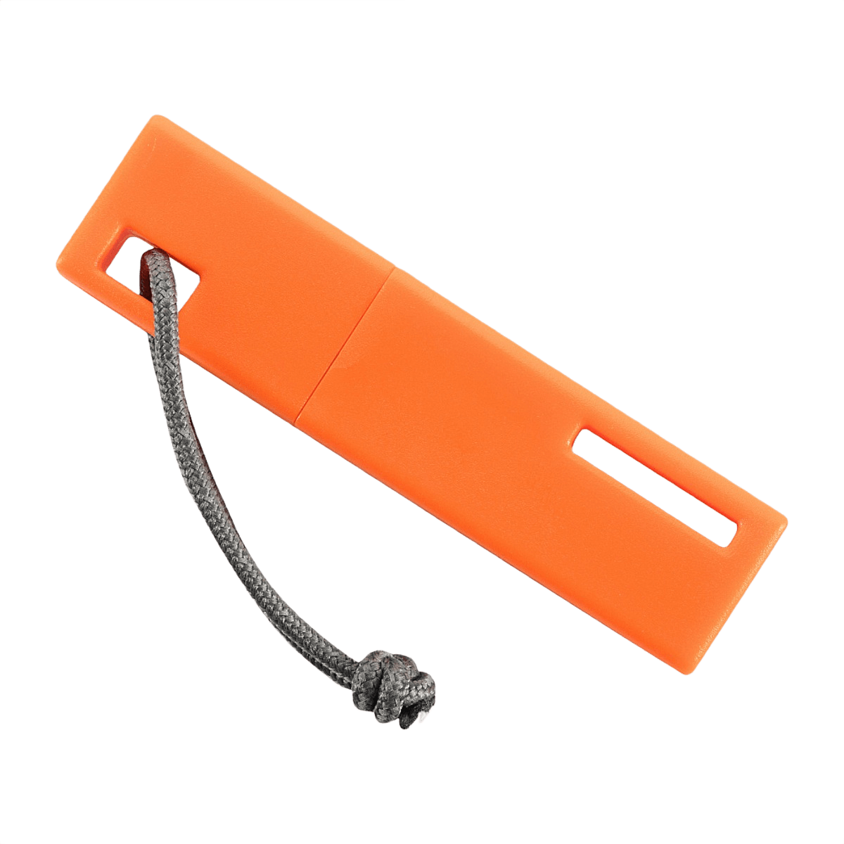 M-Tac Tændstål i orange med snor, lavet af magnesiumlegering, essentiel til camping og outdoor, producerer gnister ved 3000 °C.