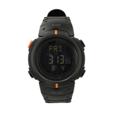 M‑Tac Taktisk Compass Ur med elektronisk kompas, stopur, alarm og vandtæt design, ideel til udendørs aktiviteter.