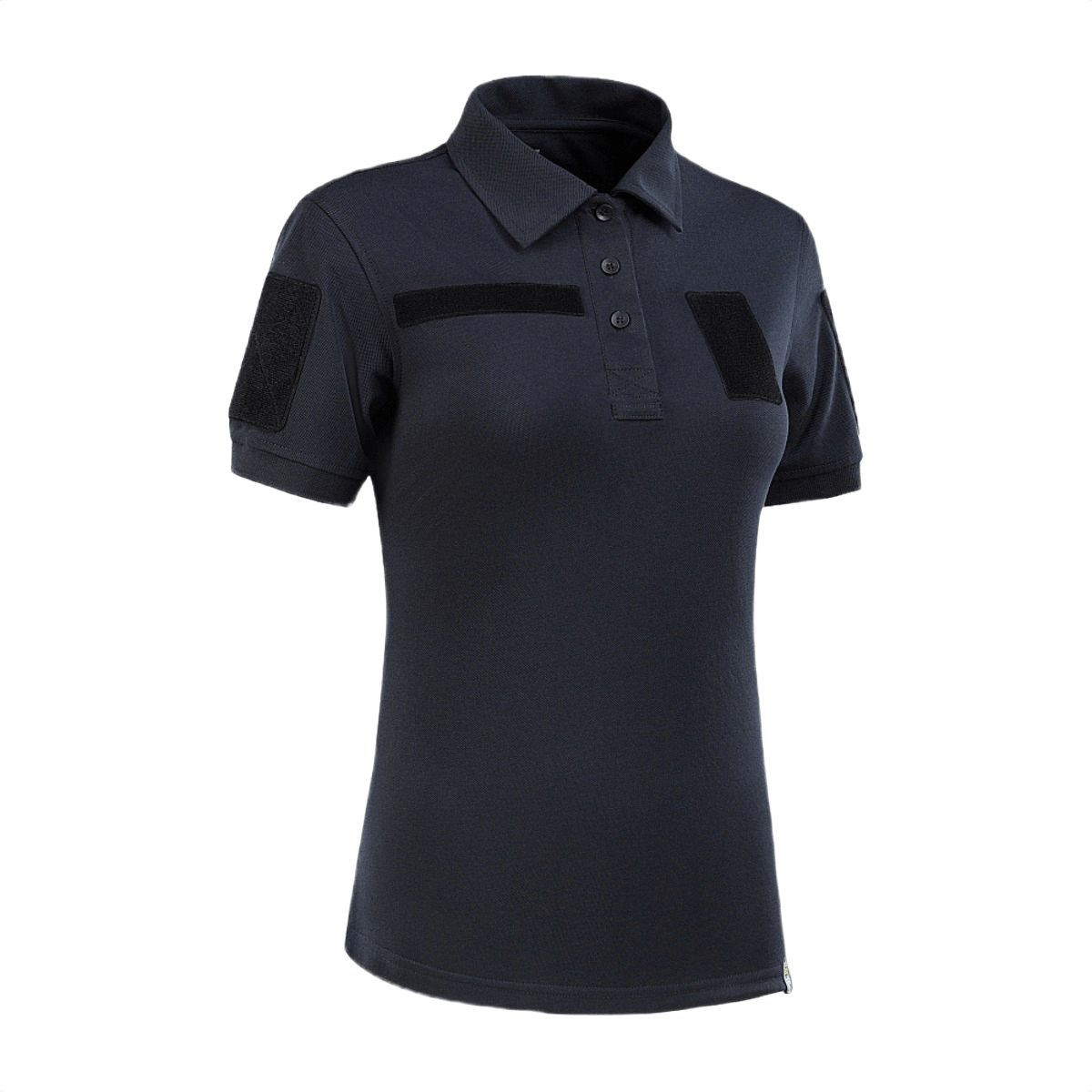M-Tac Tactical Polo-Shirt 65/35 Lady med velcro på ærmer og bryst, lavet af bomulds-polyester blanding for komfort og holdbarhed.