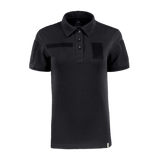M-Tac Tactical Polo-Shirt 65/35 Lady i sort med Velcro på ærmer, bryst og ryg til fastgørelse af mærker, lavet af bomuld-polyester.