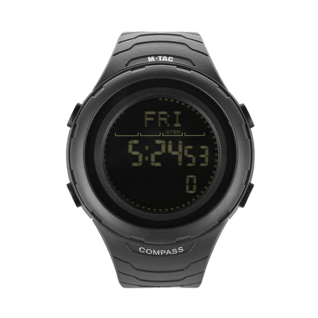 M-Tac Tactical Ur 2166 med kompas, LED-belysning, stopur. Holdbart ABS-plast design, perfekt til outdoor brug.