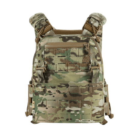 M-Tac Plate Carrier Cuirass FAST Elite Gen.II i camouflage mønster, designet til standard ESAPI Medium armor plader.