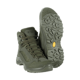 M-Tac Taktiske Demi-Season Støvler Pro Line i grøn med suedeskaft og Vibram-sål, ideel til taktiske opgaver og friluftsliv.