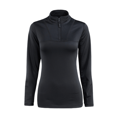 M-Tac Thermal Fleece Shirt Delta Level 2 Lady, sort termotrøje til damer med høj krave og lynlås, ideel til vinter og overgangsperioder.
