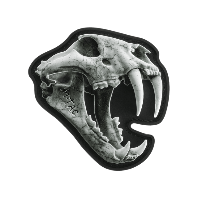 M‑Tac Patch Old Tiger med tigerkranium-design, 3D PVC, dimensioner 8 x 6,5 cm, velcro fastgørelse for tøj og udstyr, hyldende ukrainske soldater.