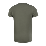 M-Tac T-shirt 93/7 i oliven, bagside, 93% bomuld og 7% elastan, komfortabel og holdbar til hverdag og aktiv brug.