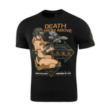 M-Tac T-Shirt Delivery Service med Pin-Up-kultur inspireret drone-design og teksten 'Death from Above' i amerikansk WWII stil.