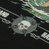 M-Tac T-Shirt Surf Club med motiv af dødningehoved på marine-mine og bølger, inspireret af surfscener og specialoperationer.