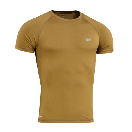 M-Tac T-shirt Ultra Light Polartec i gul farve, perfekt til træning og outdoor, fremstillet af svedtransporterende Power Dry® materiale.