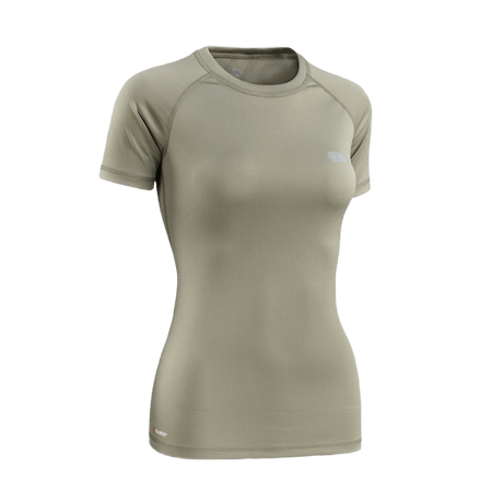 M-Tac T-shirt Ultra Light Polartec Lady i beige, perfekt til træning, lavet af let Power Dry® materiale, hypoallergen og hurtigtørrende.