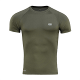 M-Tac T-shirt Ultra Light Polartec i olivengrøn med svedtransporterende Power Dry® materiale, perfekt til træning og outdoor.